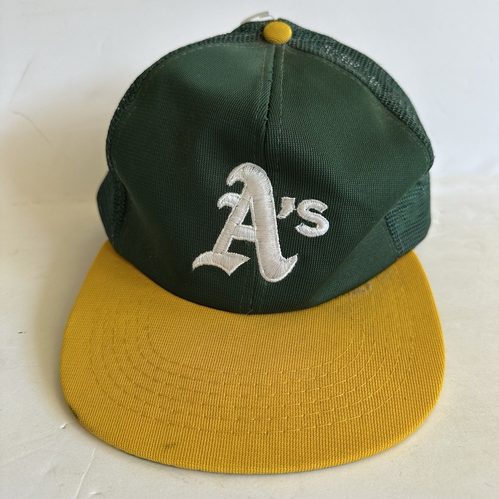 Oakland A's Vintage Fitted Ball Cap M/L NEW W/ TAGS Baseball‎ Cap Green Yellow